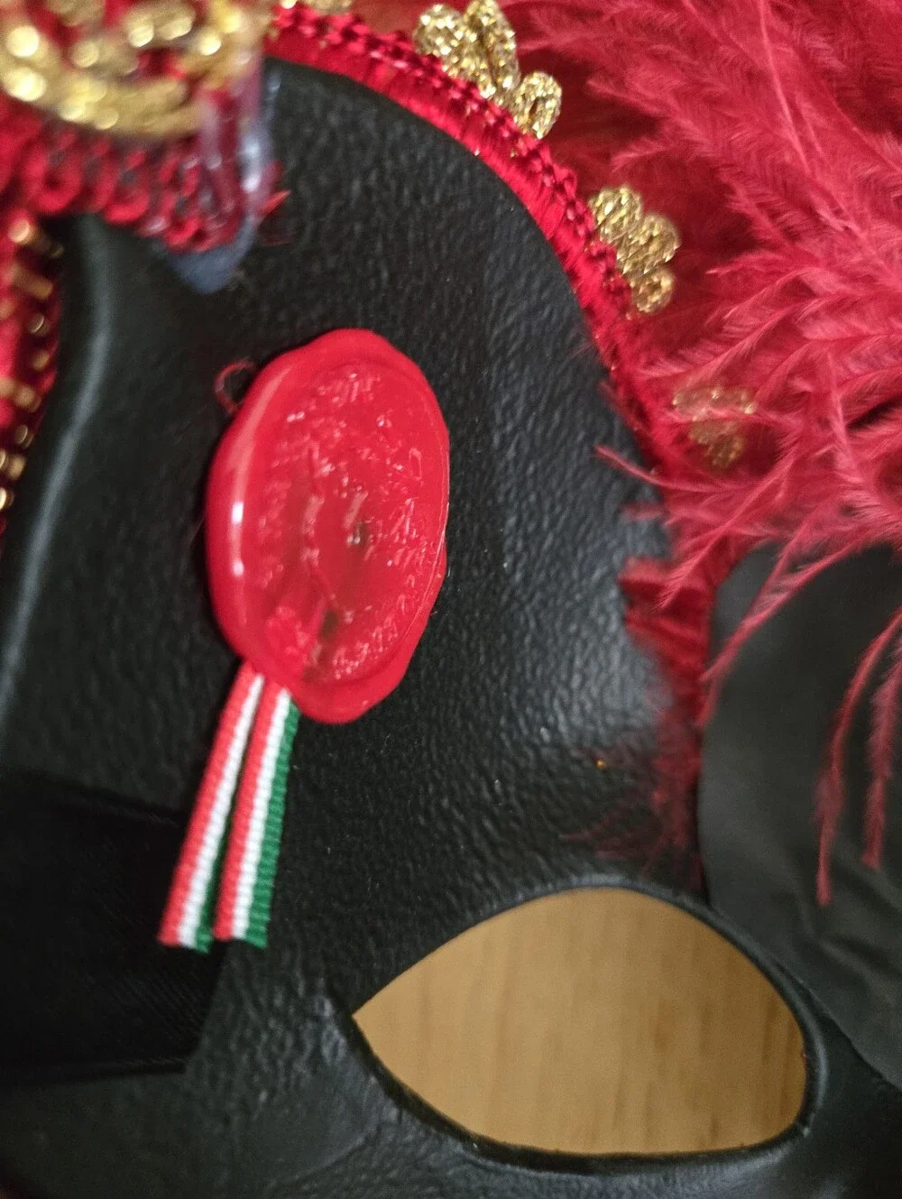 Venetian Red Feather Mask
